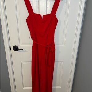 Elegant Red Sleeveless Jumpsuit